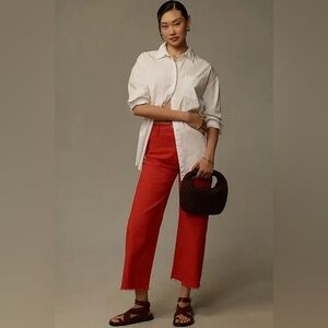 NWT Pistola Penny high-rise crop wide-leg jeans - Ruby red size 26